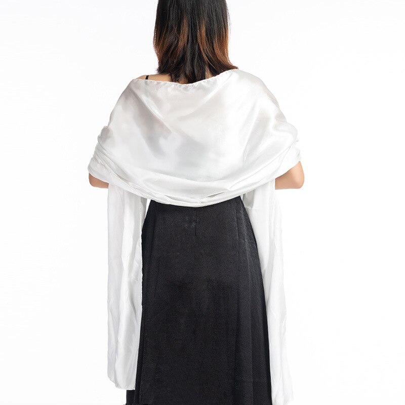 Vestido de noche largo de satén para mujer, bufanda protectora para cuello, pañuelo para la cabeza, capa fina con borlas para , chal cálido, Hhijab, Q63: Rosa