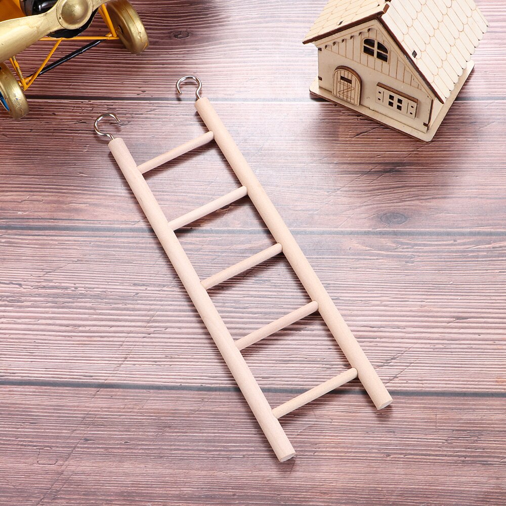 1 Uds Swing de escalera escalada de madera escaleras para pájaros juguetes loro juguete hámster de juguete artesanal jaula decoración suministros