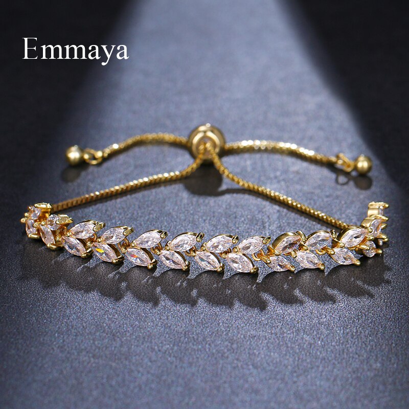 EMMAYA Deliicate Adjustable AAA Zirconia Bracelet Shiny Jewelry For Women Three Color Dress-up In Bridal Party
