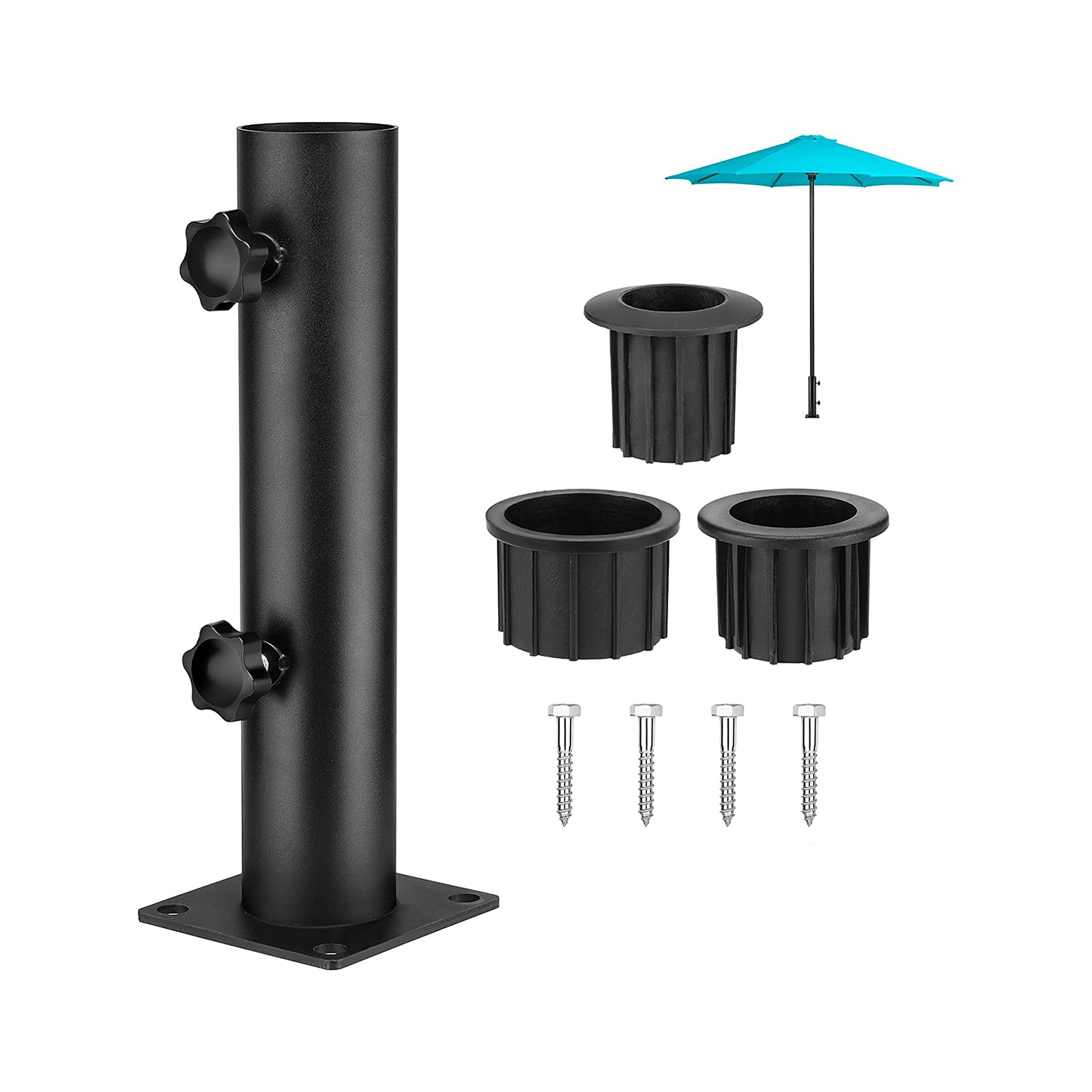 Parasolstativ til rør, udskiftning af parasol i stål, kraftige stativer, baser til terrasse til græsplæne, sommerstrand, baghave, balkon, pontoner