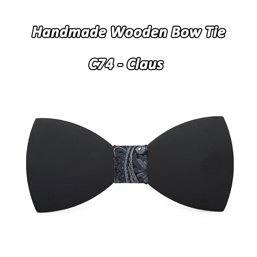 Mahoosive Kinderen Kids Jongens Hout Effen Kleur Wedding Pre Gebonden Clip Kind Nek Strikjes Stropdassen C71-C76 COMBO: C74 - Claus