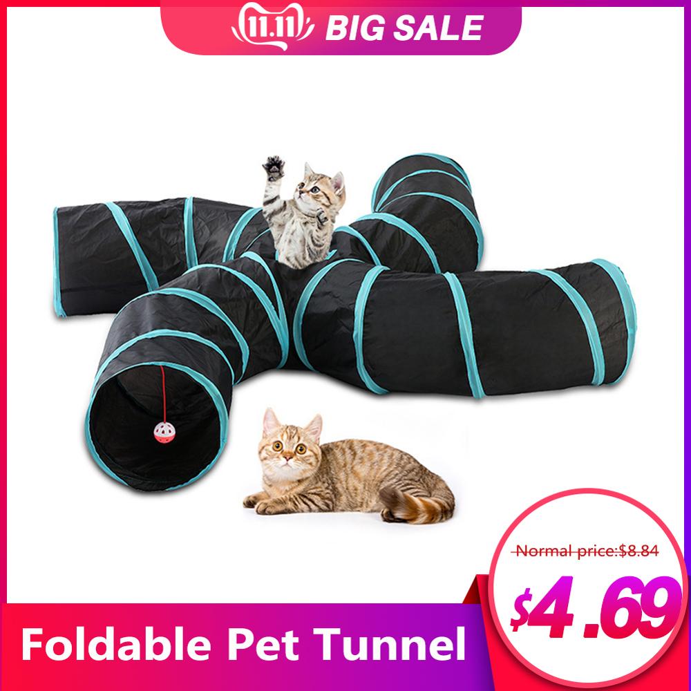 2/3/4/5 huller 'blå sort kæledyr tunnel tunnel katte legetøj til kat killing sammenklappelig rynke kat lege tunnel legetøj til kat kanin