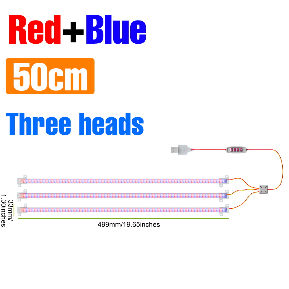 LED Zimmerpflanze Wachsen Streifen Lichter Volle Spektrum zeitliche Koordinierung 4H/8H/12H Auto an/aus Blume Sukkulenten Topf Pflanzen Anbau Lampe DC5V: Orange