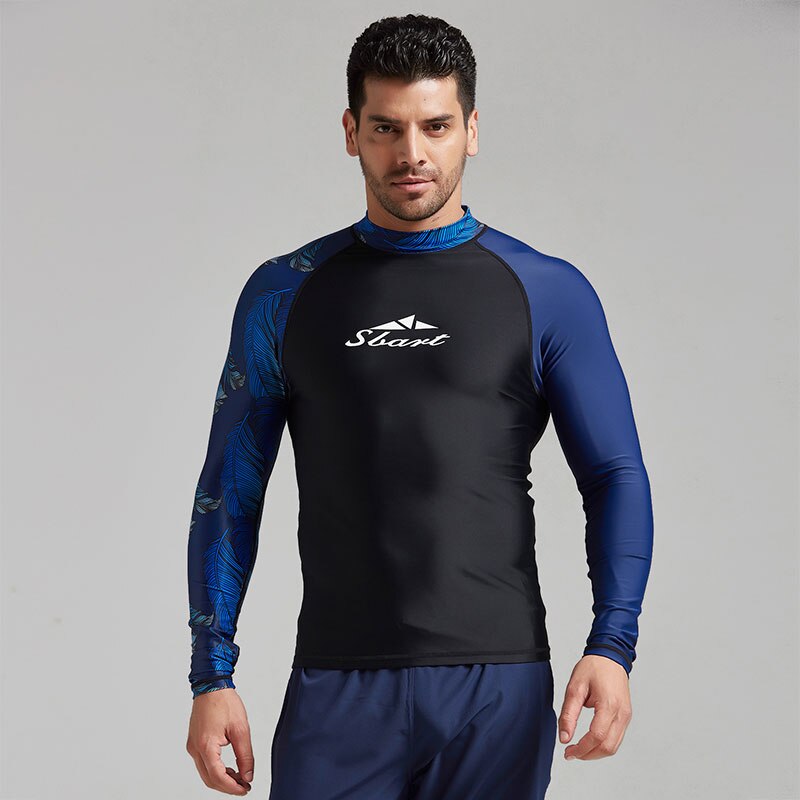 Mannen Rash Guard Tops Lange Mouw Rashguard Swim Shirt Basic Laag Wetsuit Compressie Tight-Fit Surfen Tee Athletic suits