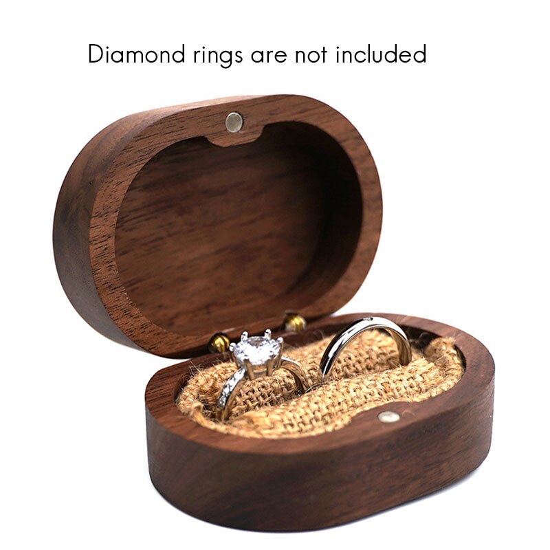Portable Wood Jewelry Ring Box,Rustic Wedding Wood... – Grandado