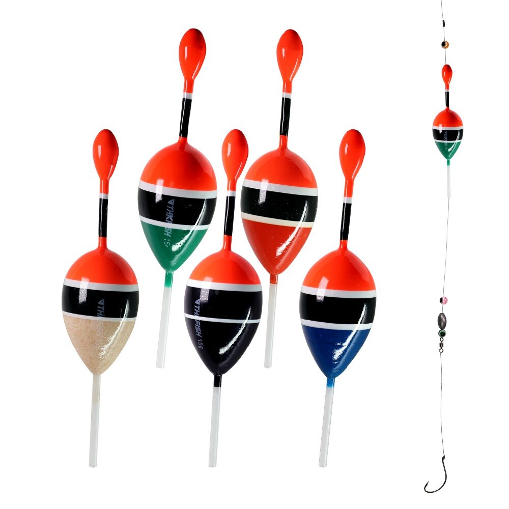 5pcs/lot Slip Float Bobbers 15g 2in Balsa Wood Fishing Slip Float 5 colors Slip Bobber Rigs