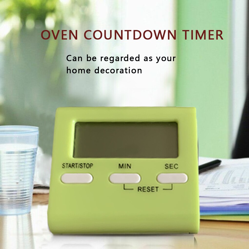 1pc Digital Kitchen Timer Big Digits Loud Alarm Magnetic Backing Stand With Large LCD Display For Cooking Baking Sports Games