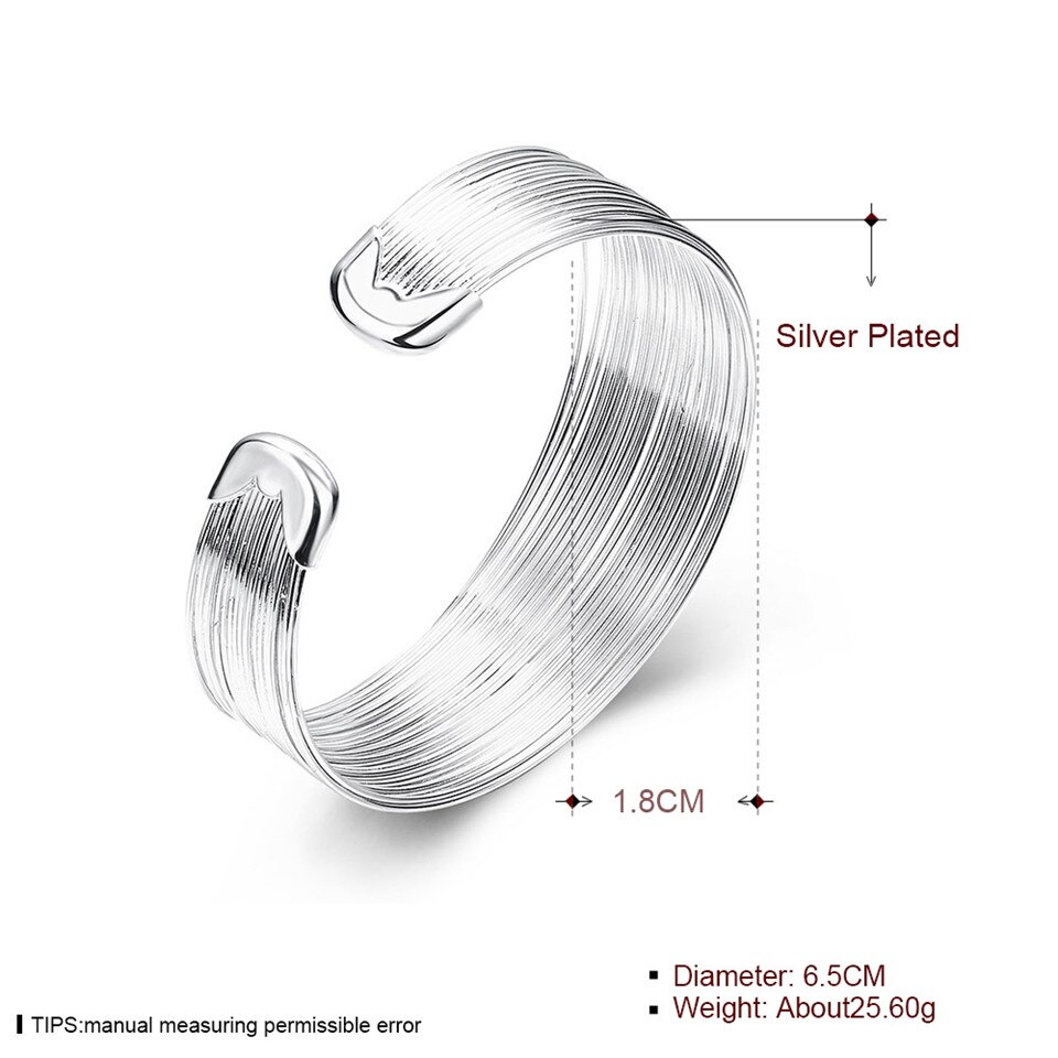 Neue 925 Silber Multi-Linie Armreif Manschette Armbinde Für Frauen Hochzeit Engagement Glanz Party Schmuck Geburtstag Vor