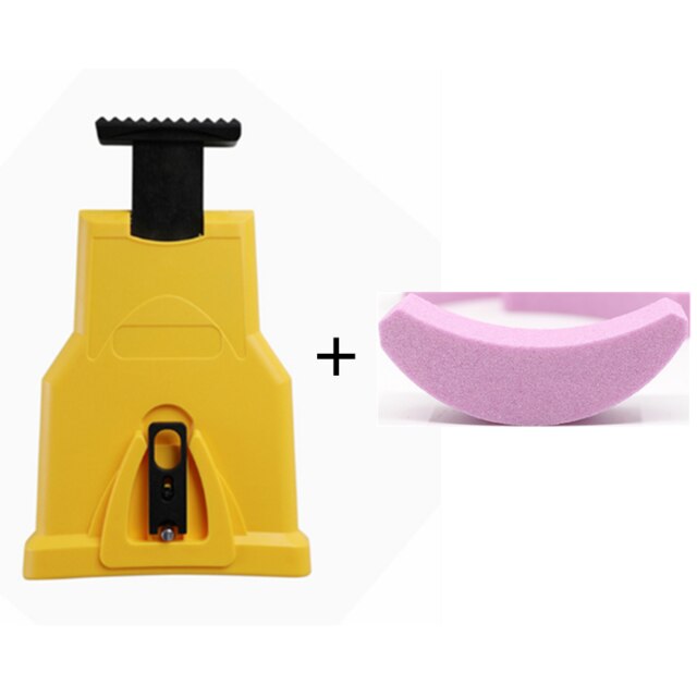 Affûteuse de dents de scie à chaîne affûtage de la chaîne système d'outil extérieur abrasif facile Durable affûtage rapide à montage sur barre: Yellow 1 x stones