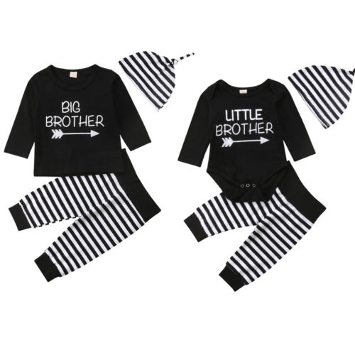 Brothers Familie Bijpassende Kids Baby Jongen Grote Broertje T-shirt Romper + Broek Outfits 0-5Y