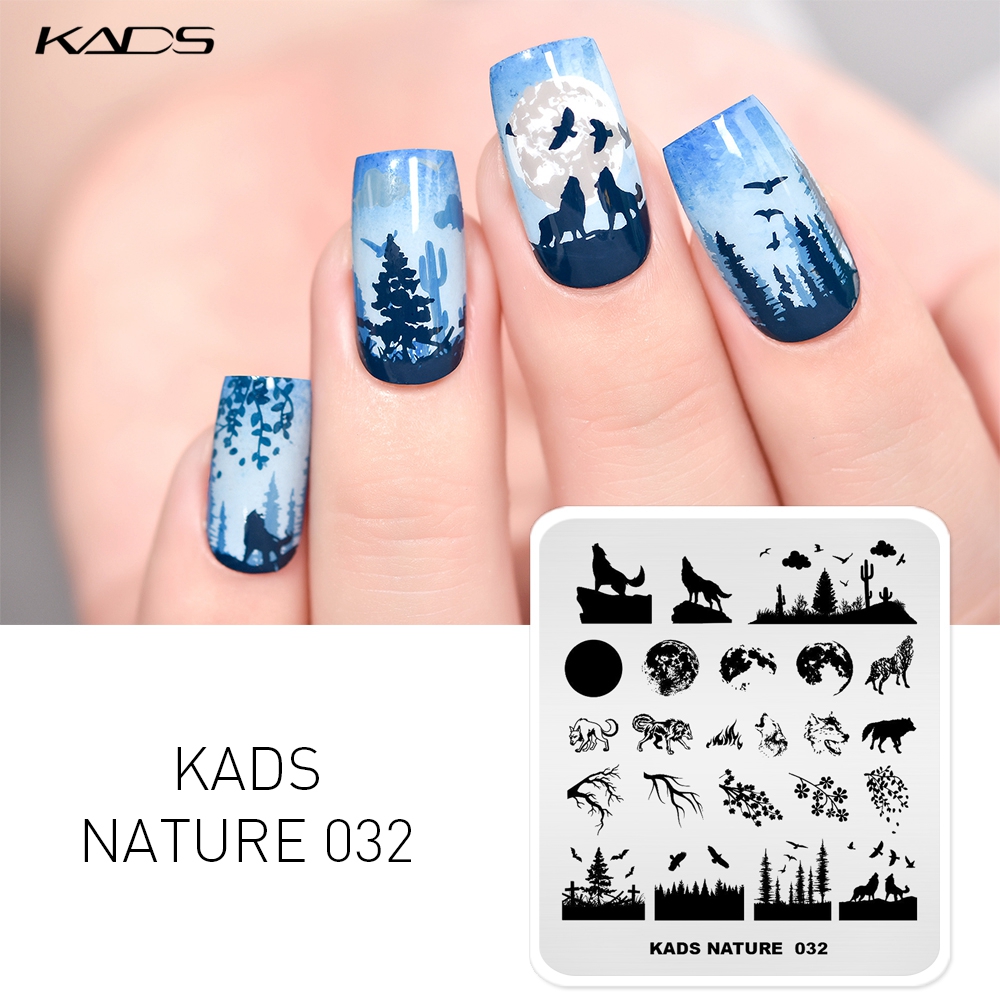 Neue Nagel Stanzen Vorlagen Wolf Vollmond Wilden Gans Bild Nagel Kunst Stempel Platte Manikübetreffend Schablone Für Nagel DIY polnisch