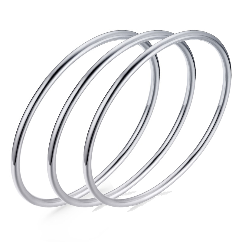 Brazalete de acero inoxidable de Color dorado para mujer, pulsera de joyería , brazalete liso, pulsera apilable, para chicas jóvenes: Blanco / Zinc negro plateado