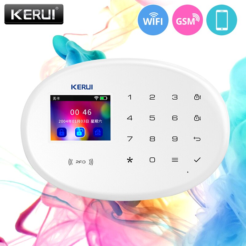 Kerui DIY Wireles Sicherheit Alarm System WIFI GSM Bewegung Sensor Heimat Einbrecher Sicherheit Alarm Bausatz 6 Sprachen Umschaltbar 120dB