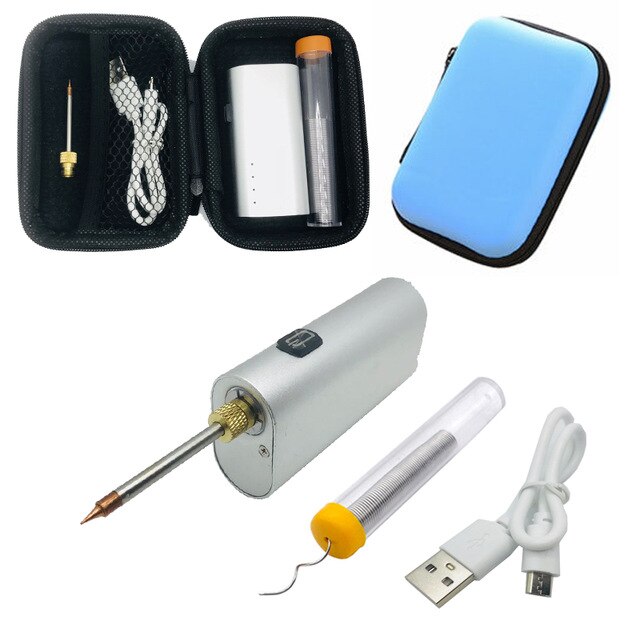 40W high power portable rechargeable soldering iron USB battery soldering iron 510 interface soldering iron tip: White