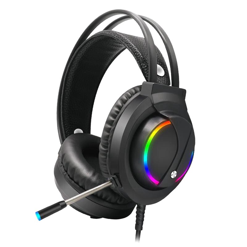 Headset Wired Headset 3.5mm Interface 5.1 Channel Wired RGB Lighting Gaming Headset