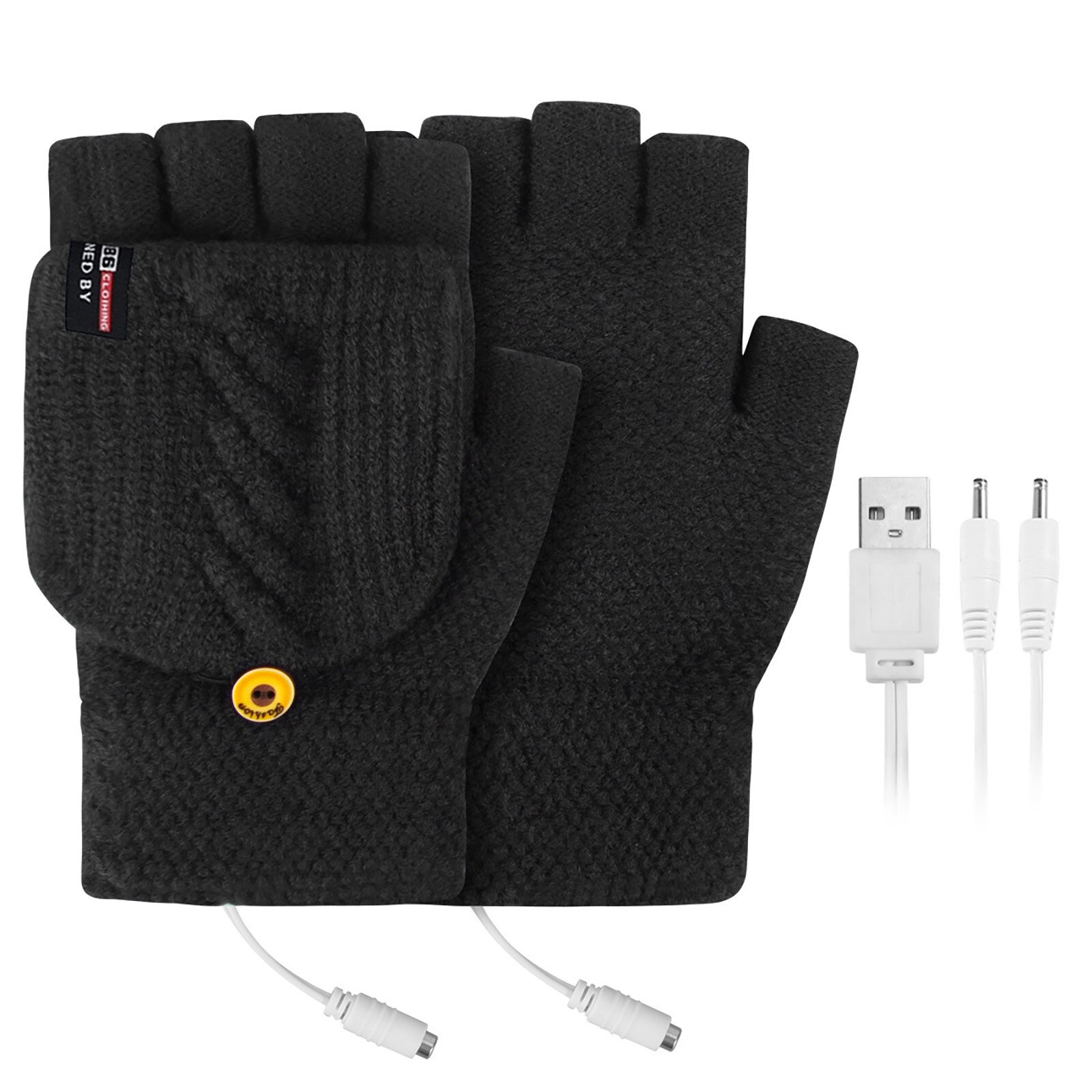 Electric Heated Gloves Outdoor Winter Warmer Leather Rechargeable Li-ion Battery Men and Women USB Gloves Heating Gloves: BK