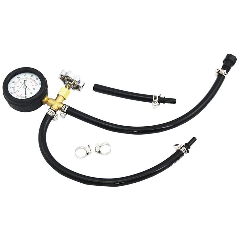 Quick Connected Fuel Injection Pump Pressure Tester Gauge with Valve 0-100PSI