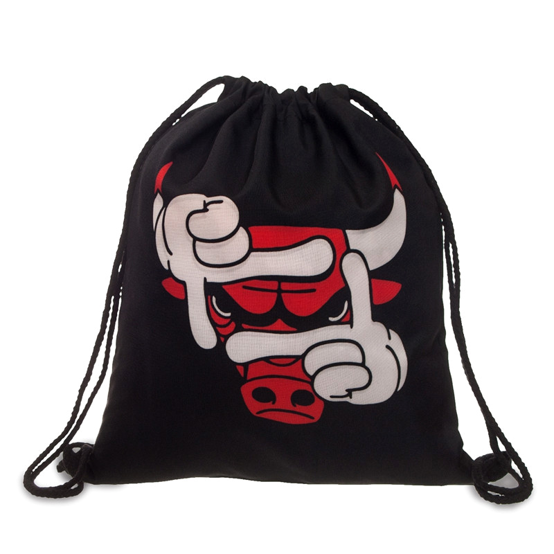 Impression 3D sac à cordon voyage toile dessiner chaîne sac crâne pieuvre motif Harajuku gothique sac à dos cartable: 5