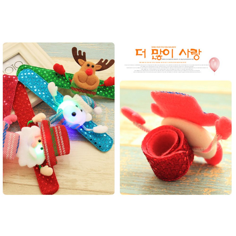 Band Glowing LED Slap Wristband Light Up Bracelet For Christmas Xmas Party Event Festival Decor School Children Kids Supply