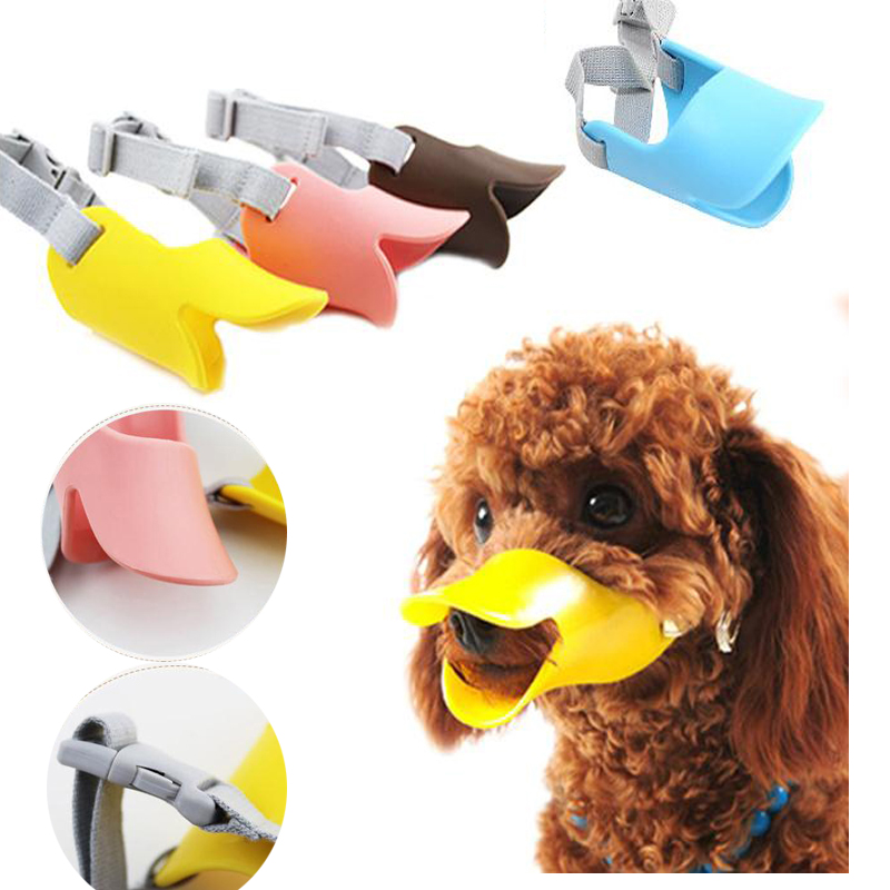 Adjustable Dog Muzzle Dog Mouth Mask Duck Quack Closed Safe Silicone Bark Bite Stop Cheap Training Products for Pets Dogs