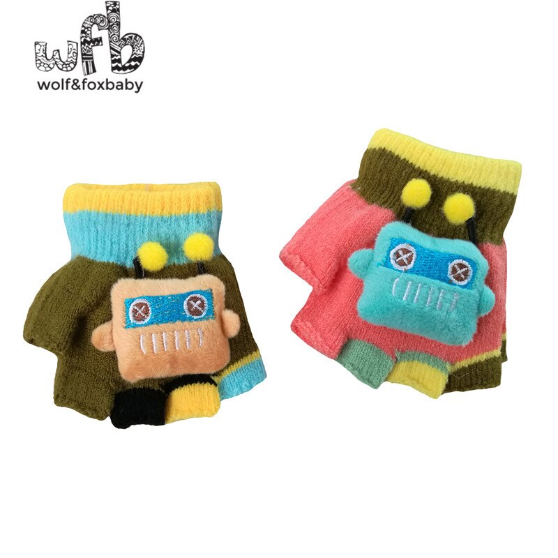 Retail 2-7years Gloves Mittens 3D exposed fingers kids boys girls child children infant spring fall autumn
