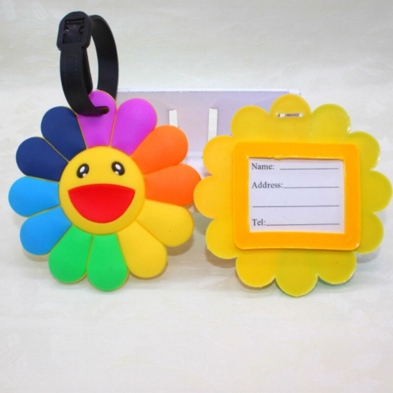 Girasoli colorati etichetta per bagagli accessori da viaggio Gel di silice PVC valigia morbida ID indirizzo indirizzo etichetta per imbarco bagagli