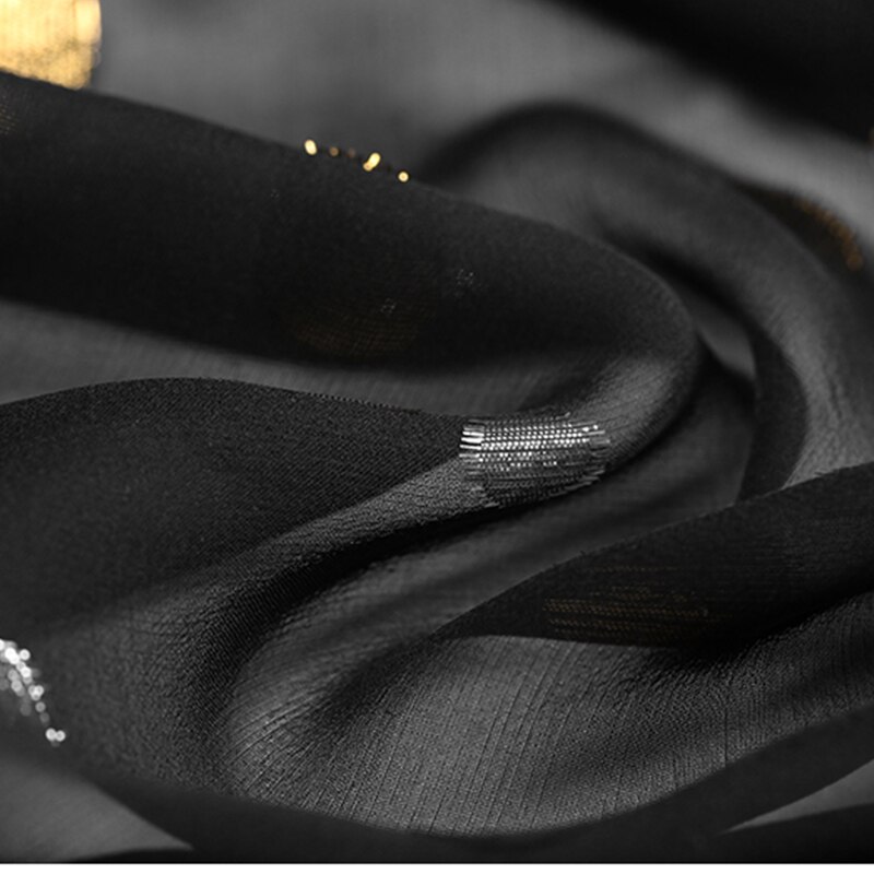 Goud Zilver Dots Moerbei Zijde Georgette Stof