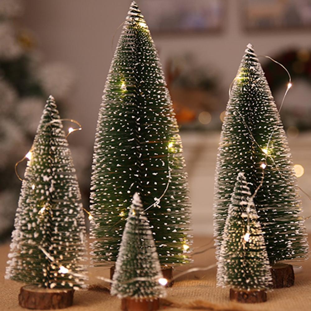 Mini Kerstboom Decoraties Dennennaalden Massaal Ceder Gekleurd Desktop Diy Schieten Props Kerst Scène
