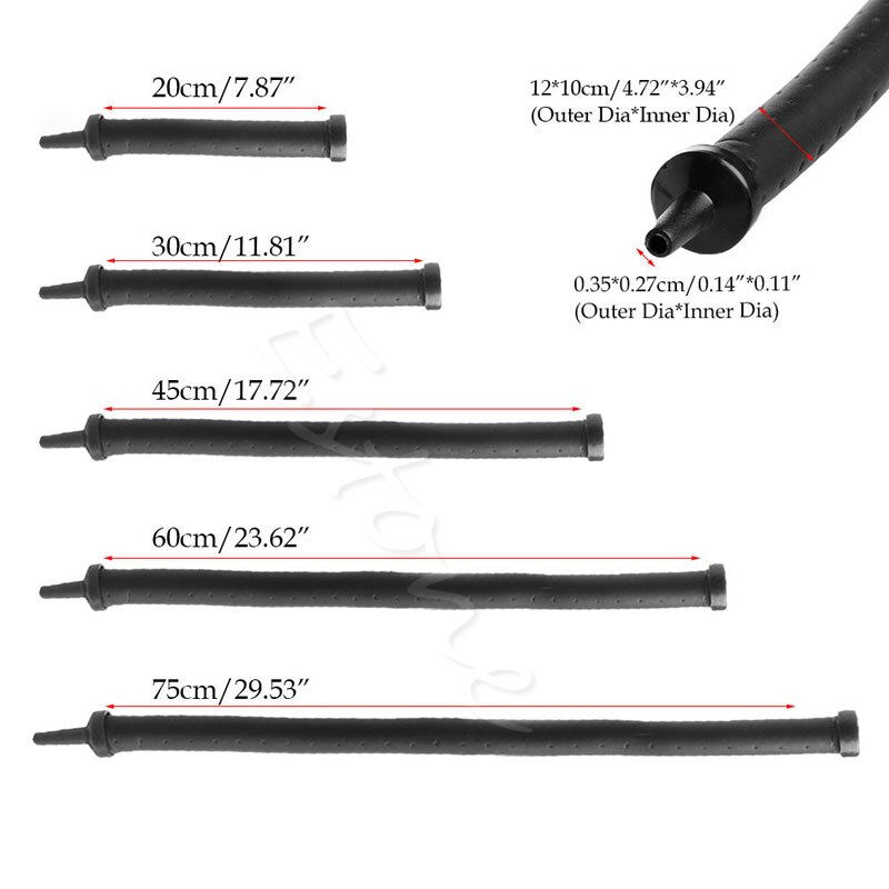 Sort luft sten boble bar væg gardin rør slange til akvarier akvarier pumpe hydroponisk ilt diffuser rør 20/30/45/60/75cm