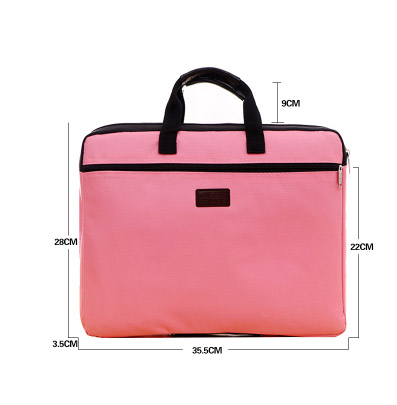 6 Kleuren A4 Document Bag Grote Capaciteit Dubbele Lagen Boek Bestandsmap Houder Met Handvat Rits Waterdichte Canvas Handtas Voor bus: 1