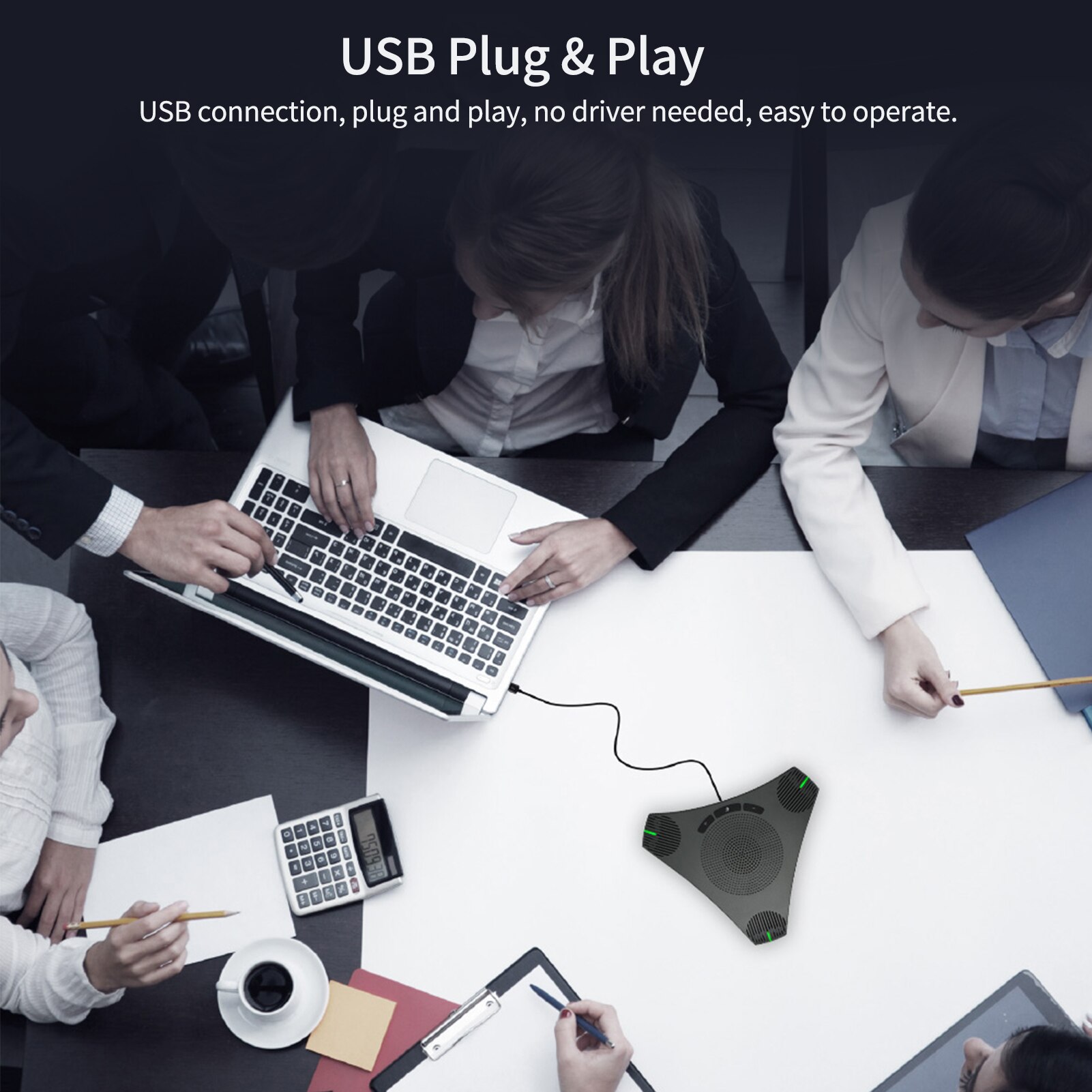 Aibecy USB Speakerphone Conference Microphone Omnidirectional Computer Mic 360° Voice Pickup Skype/Video Conference/OnlineCourse