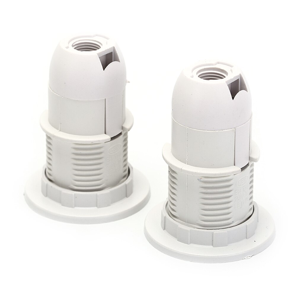 2Pcs/lot E14 Light Bulb Lamp Holder Screw E14 Base LED Light Lamp Bulb Holder Adapter Socket lampholder Pendant 250V 2A: White