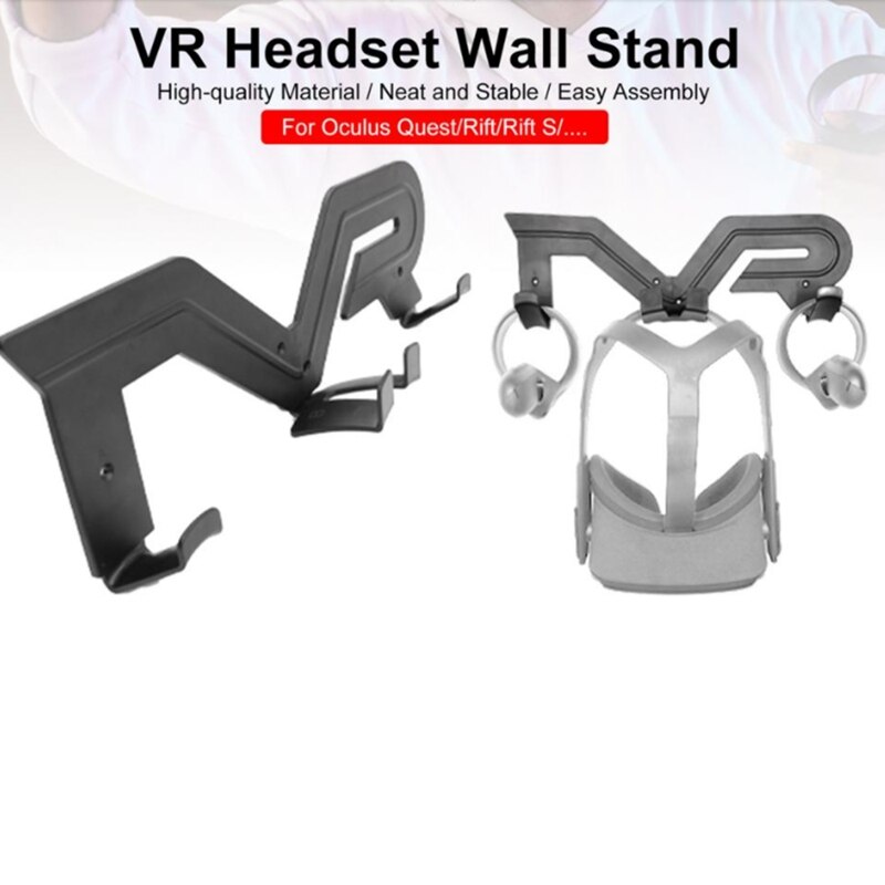 VR Headset Wall Mount - for Oculus Quest 2 Controller Stand - Virtual Reality Accessories Holder