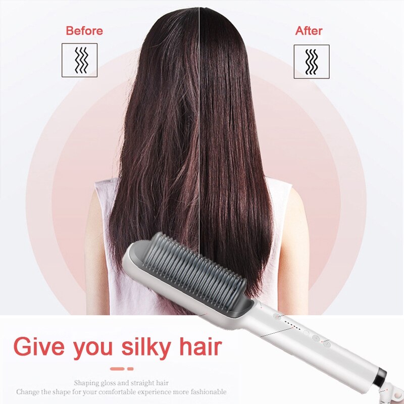 SANQ PTC Heating Hair Curler Brush Electric Comb Curler Beard EU Plug