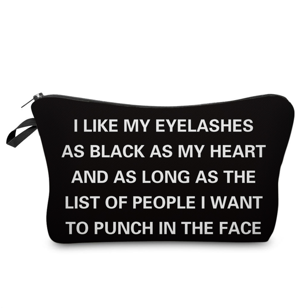 BBL "IK Mijn Wimpers" Brief Gedrukt Make-Up Tas Organizer voor Vrouwen Mode Koele Cosmetische Zakken Opslag Toilettas tas Neceser