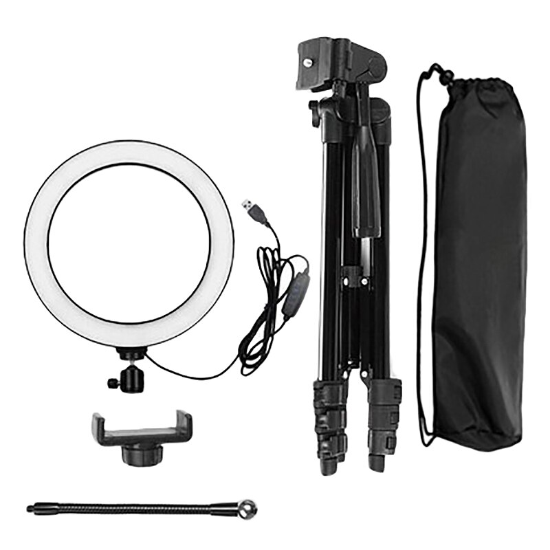LED Ring Fill Light Bracket, Portable Telescopic Dimmable 26cm Ring Light Mobile Phone Live Tripod: Default Title