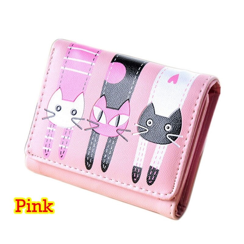 Luxury Wallet Women Cat Cartoon Wallet Female Card Holder Casual Zip Ladies Clutch PU Leather Coin Purse: 4