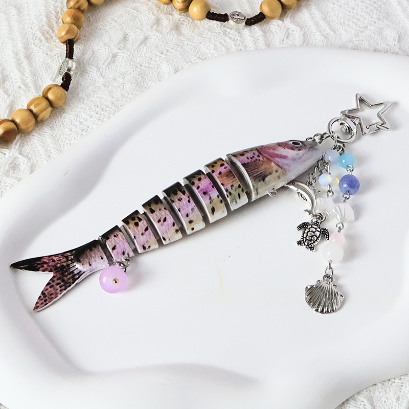 Porte-clés poisson mignon pour amoureux de la pêche, porte-clés de pêcheur, pendentif de sac de poisson, jolis bijoux pour Fans, de pêcheur: Orange