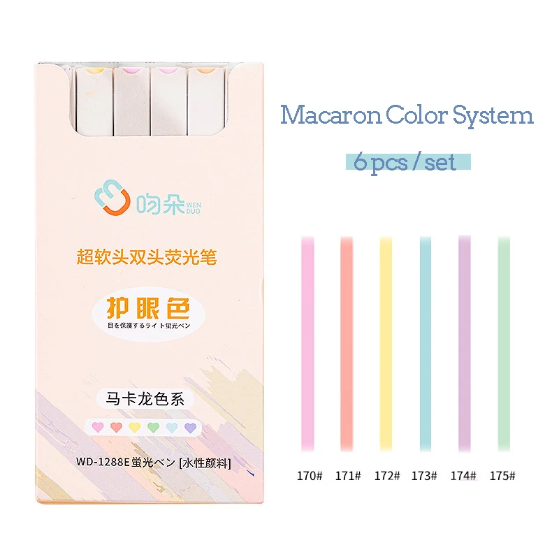 Juego de rotuladores resaltadores Pastel, marcadores resaltadores Kawaii de Color Morandi, bolígrafos bonitos, papelería coreana para útiles escolares
