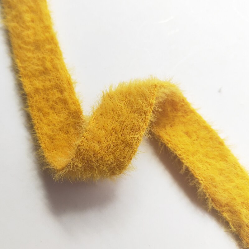 2cm elastische faux Otter pluche lint dubbelzijdige fluwelen lint handgemaakte materiaal diy haar accessoire boog kleding decoratie: yellow