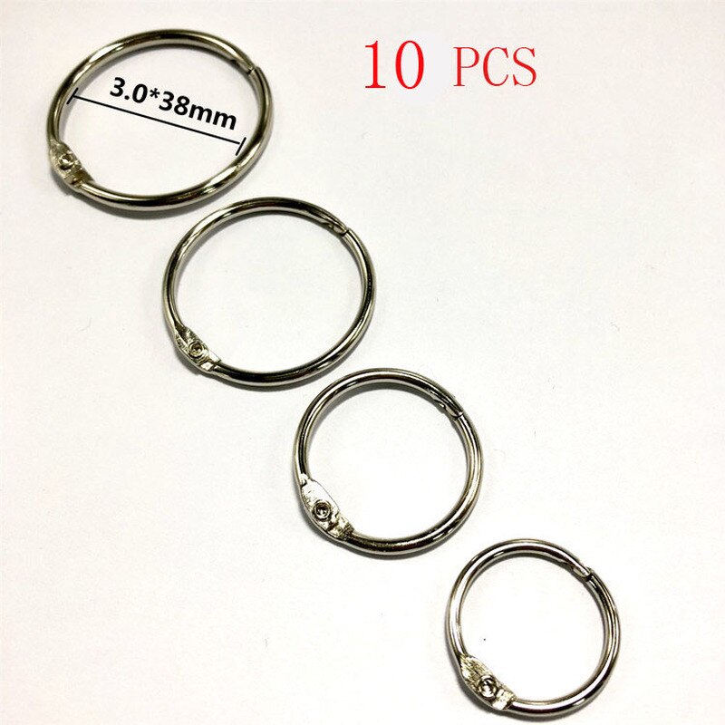 10 st 38mm fil spänne båge lösbladsbindning öppningsring gardin båge spänne cirkel bok ring kort ring