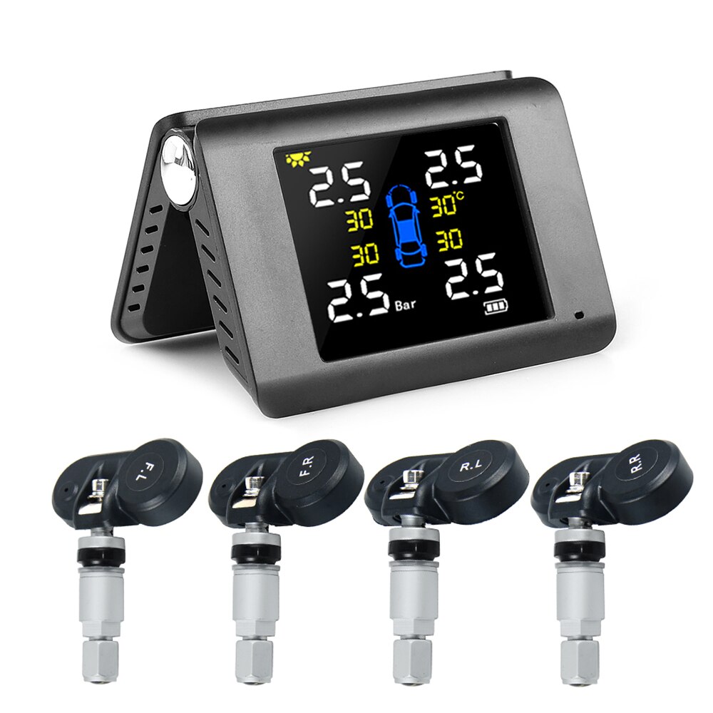 Smart Car TPMS Tyre Pressure Monitoring System Solar Power Digital LCD Display Auto Security Alarm Systems Tyre Pressure