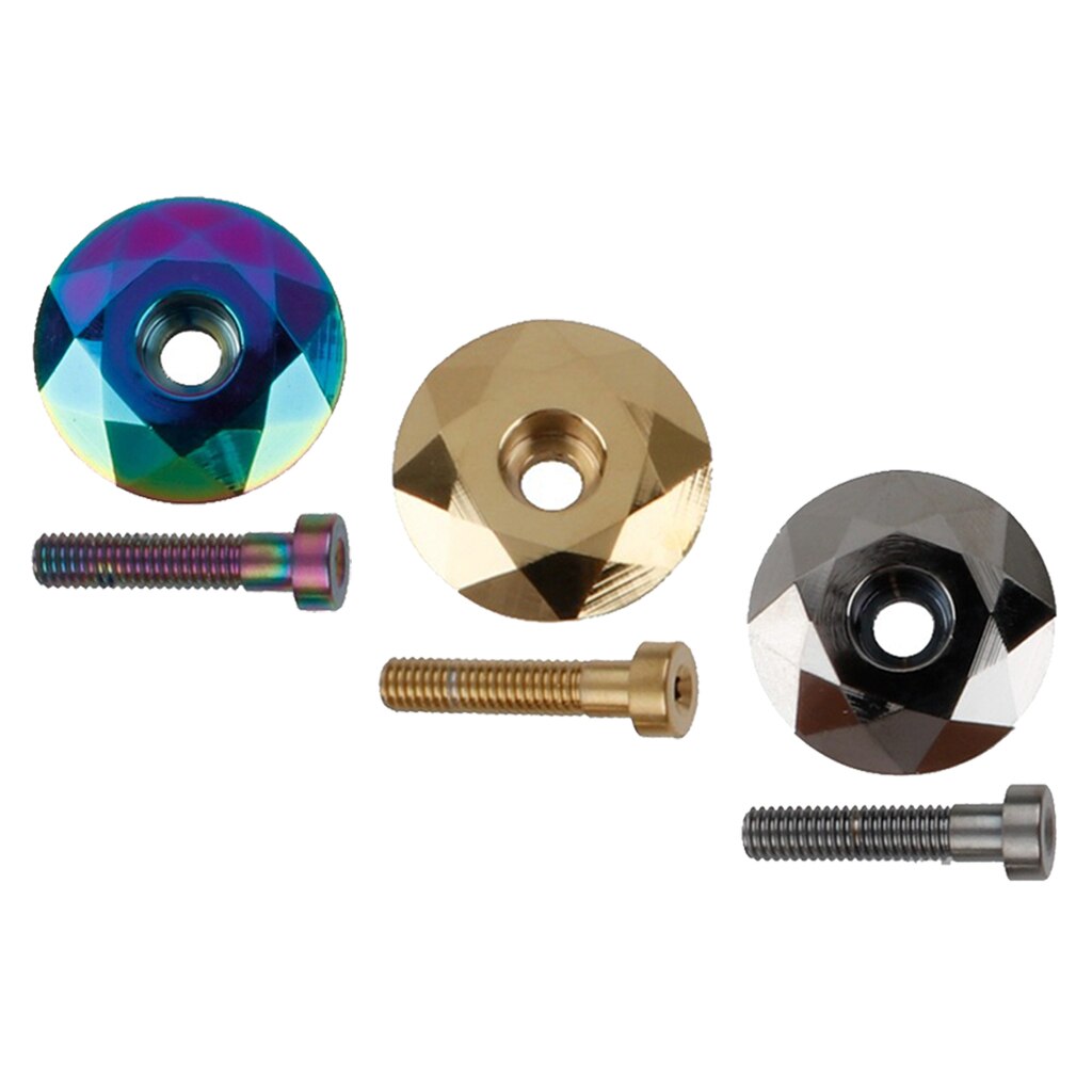Bicycle Headset Cap Bolt Cover with Lightweight Aluminum 1-1/8" MTB Bike Headset Top Cap