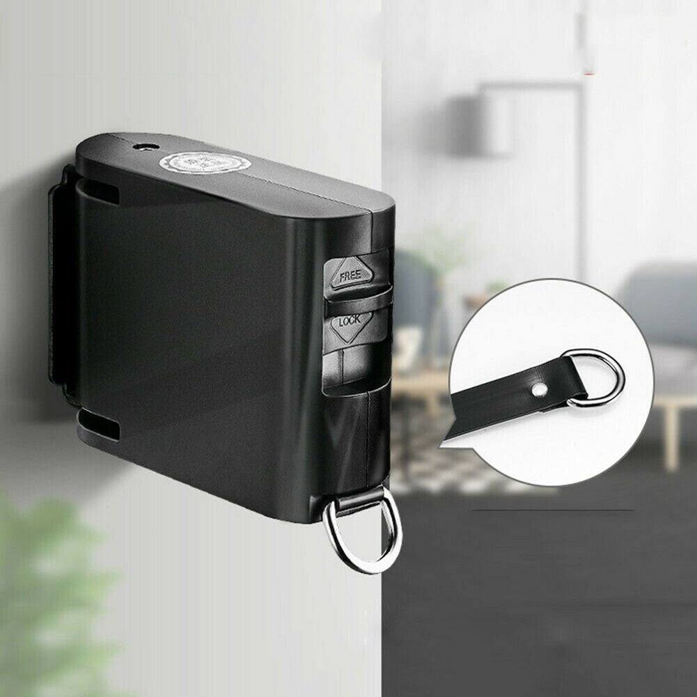 Retractable Invisible Clothesline Indoor Wall Hanging Stretch Clothesline Punch-free Hotel Balcony WWO66: Black