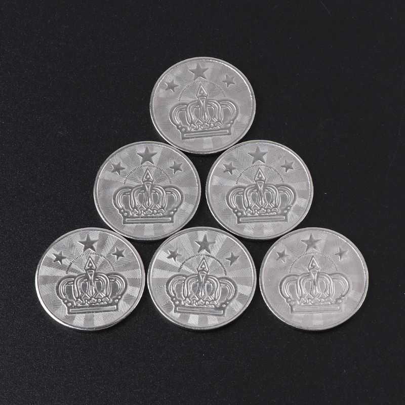 10 Stuks 25*2Mm Game Token Rvs Arcade Game Coin Pentagram Crown Tokens