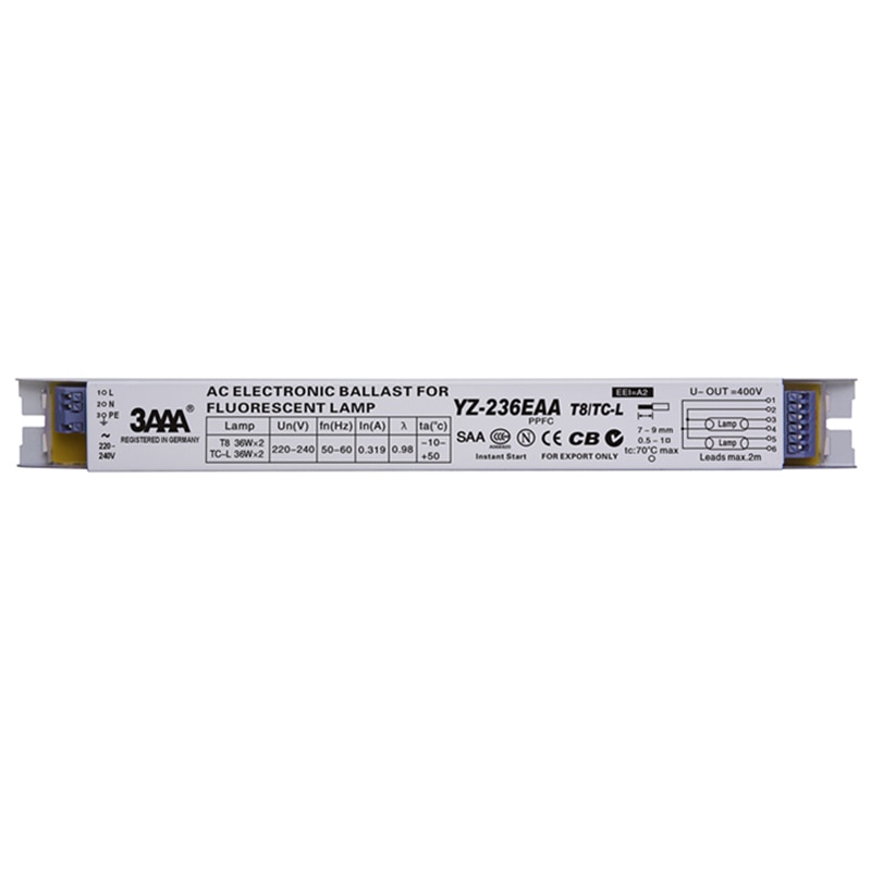 220v yz -136 eaa yz -236 eaa yz -336 eaa  t8/ tc -l 2*36w 3*36w t8 elektronisk forkobling til  t8 36w lysstofrør til lysstofrør