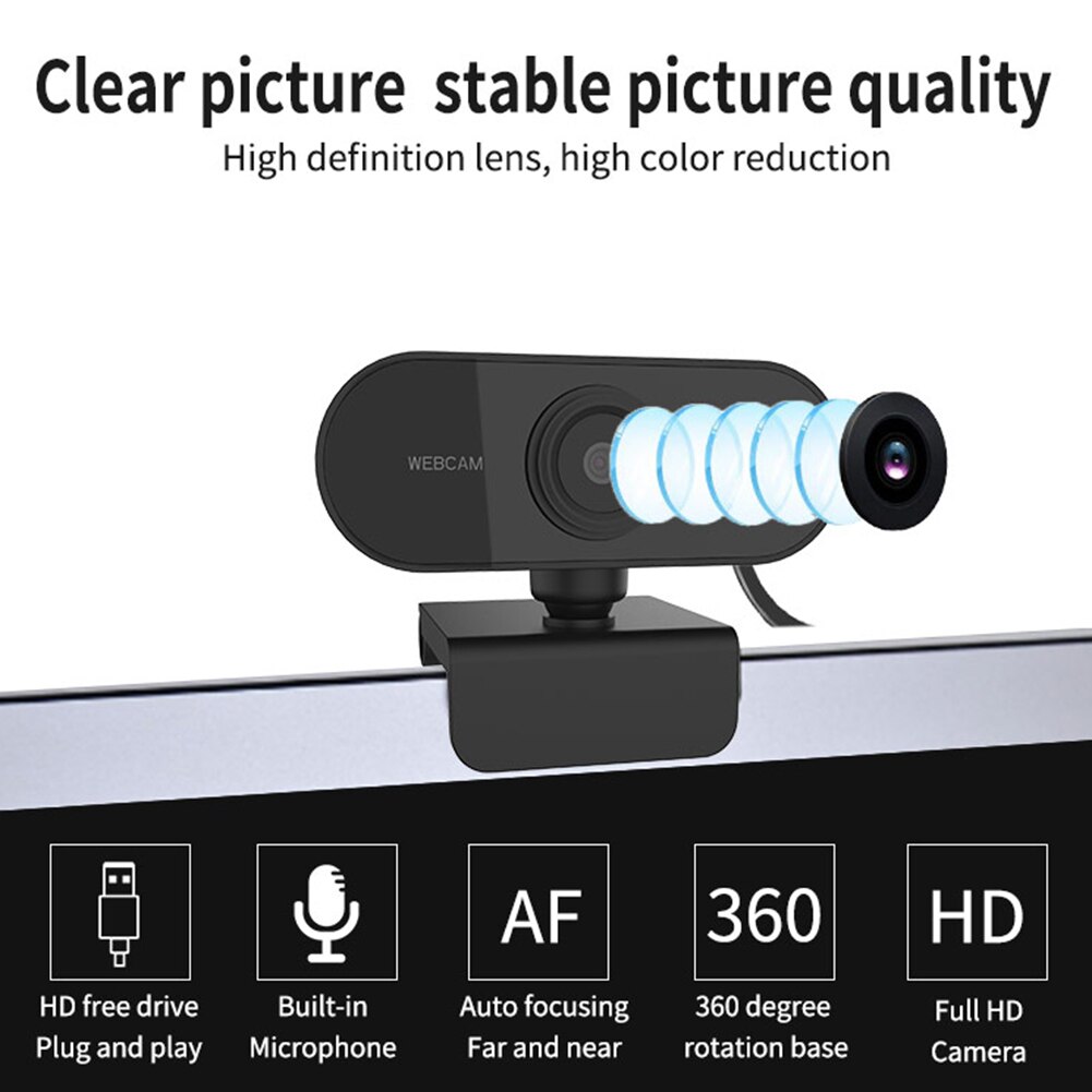 Video Online CMOS Webcam Camera Web Teaching Conference 1080P USB Microphone for Household Computer Safety Parts