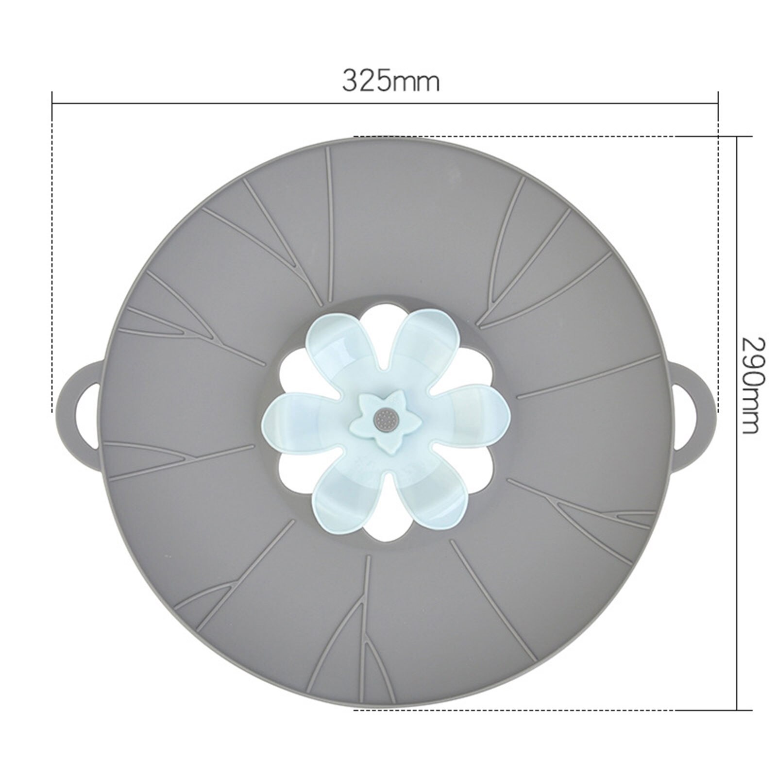 Spill Stopper Lid Cover Practical Boil Over Safeguard Anti-Spill Lid Cover Rotatable Pot Pan Gadgets: Grey L
