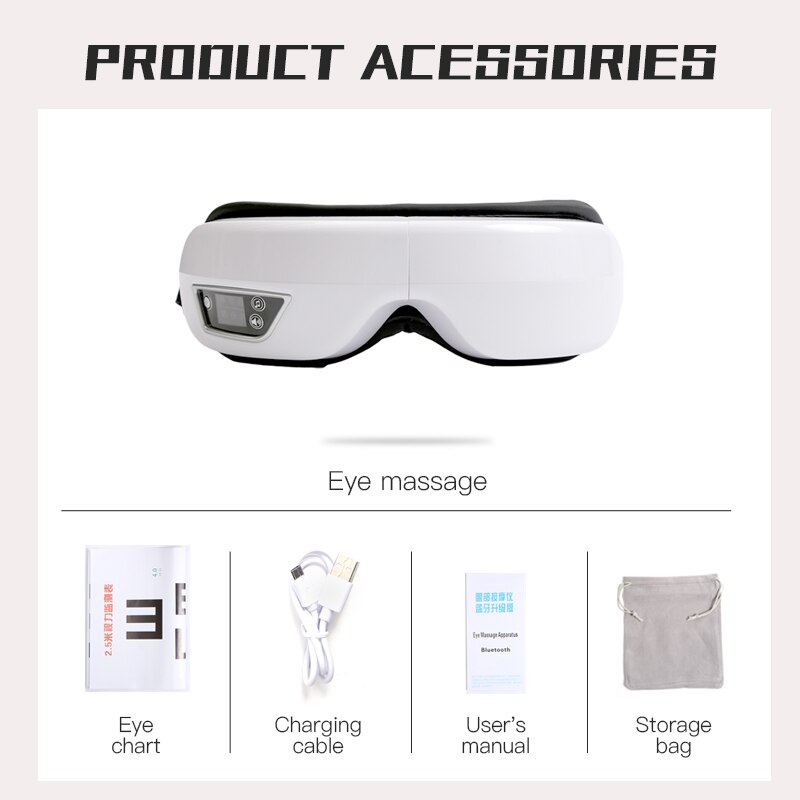 Eye Massager Vibration Electric Bluetooth-compatible Music Heating Eye Fatigue Relieve Tools Usb Eye Care Massage Device
