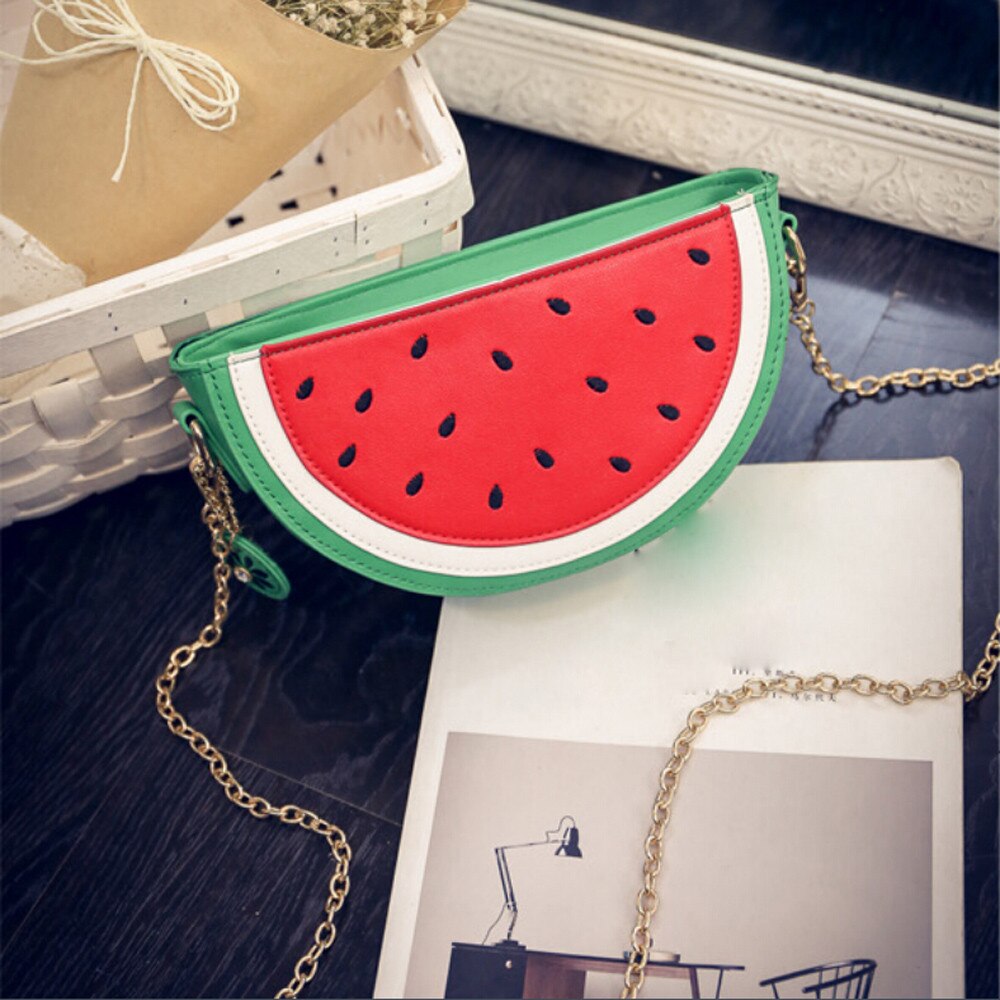 Crossbody Bags for Women Sweet Summer Bag Women Cute Fruit Packet Chain Shoulder Orange Watermelon Bag Ladies #45